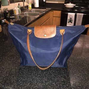 Longchamp Navy Top-Handle Bag